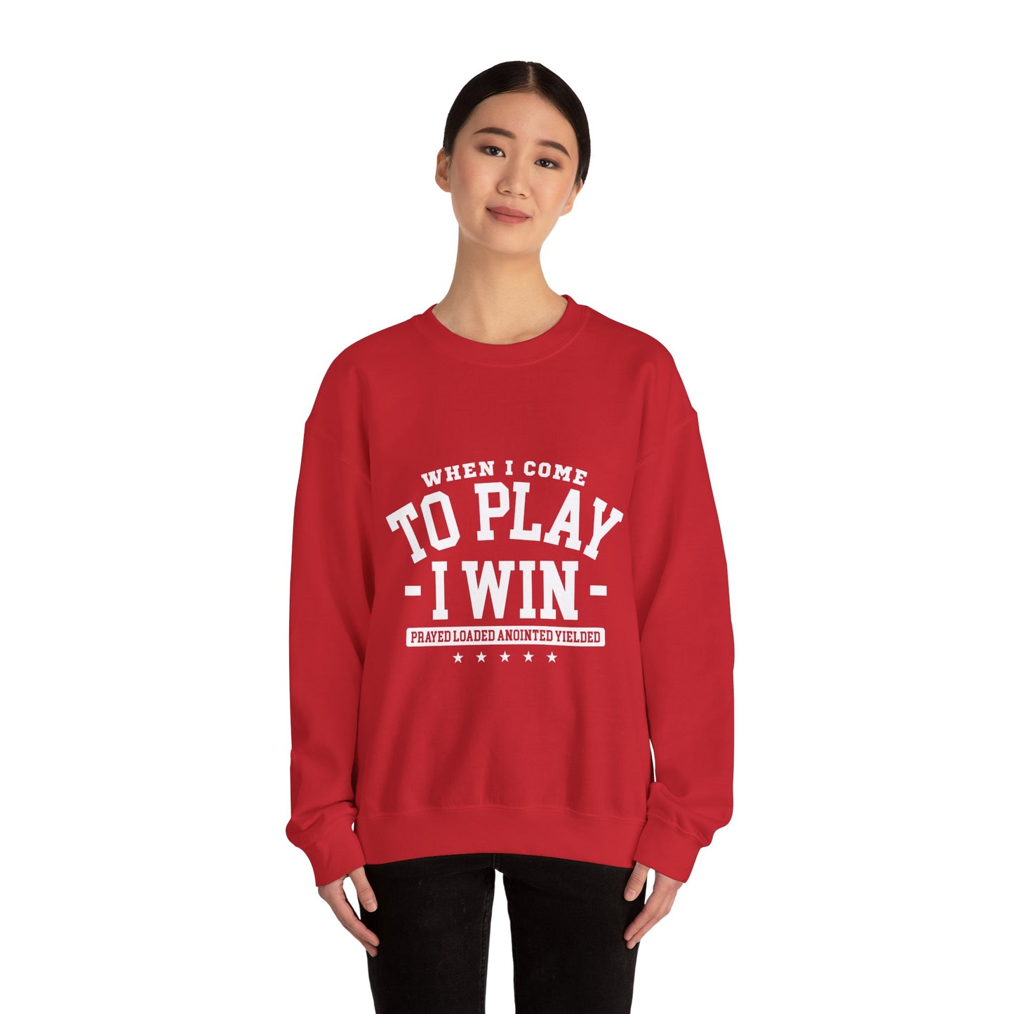 Play to Win Crewneck Sweatshirt, Motivational Gift for Gamers, Cozy Athleisure for Competitions, Casual Wear, Holiday Gift Idea