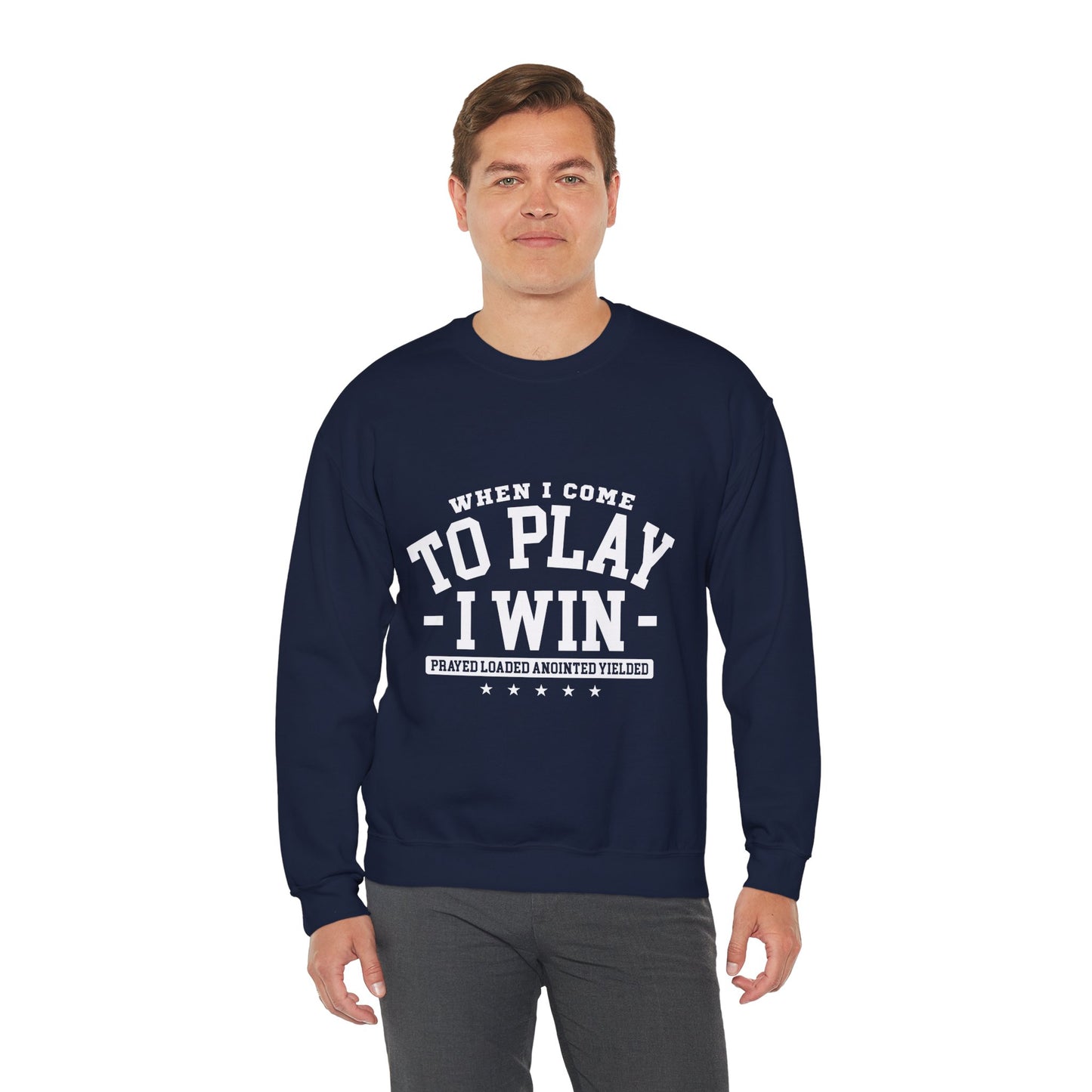 Play to Win Crewneck Sweatshirt, Motivational Gift for Gamers, Cozy Athleisure for Competitions, Casual Wear, Holiday Gift Idea