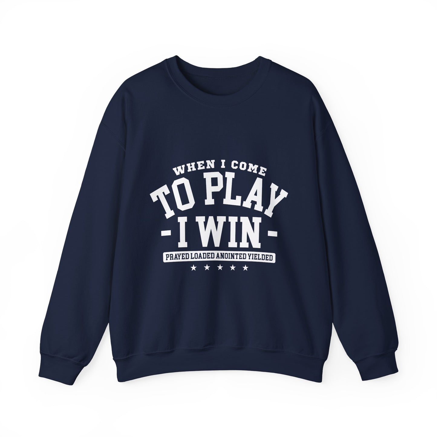 Play to Win Crewneck Sweatshirt, Motivational Gift for Gamers, Cozy Athleisure for Competitions, Casual Wear, Holiday Gift Idea