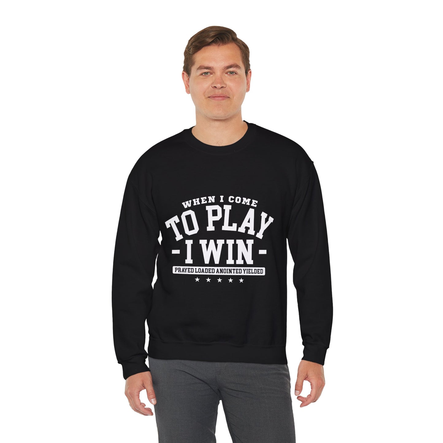 Play to Win Crewneck Sweatshirt, Motivational Gift for Gamers, Cozy Athleisure for Competitions, Casual Wear, Holiday Gift Idea