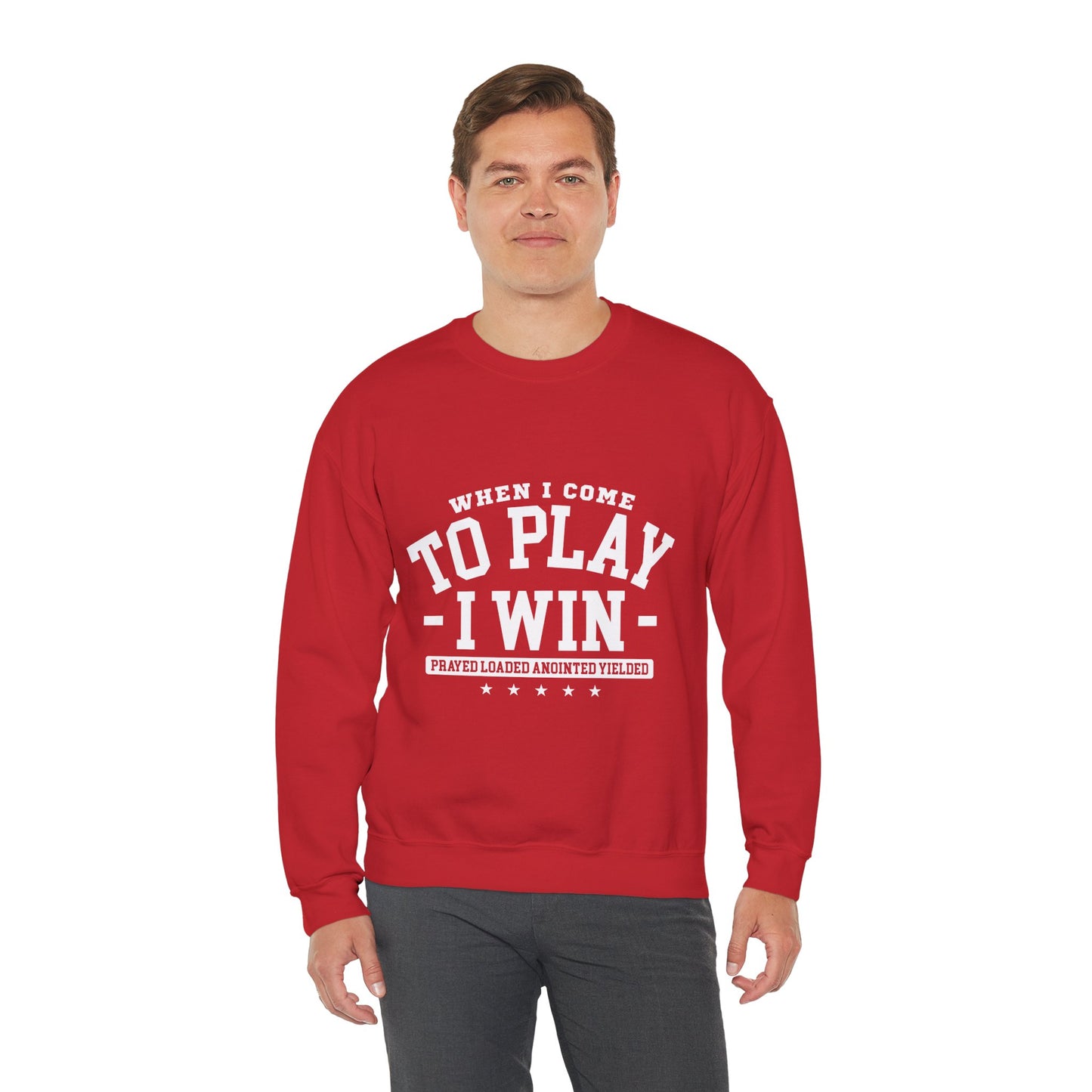 Play to Win Crewneck Sweatshirt, Motivational Gift for Gamers, Cozy Athleisure for Competitions, Casual Wear, Holiday Gift Idea