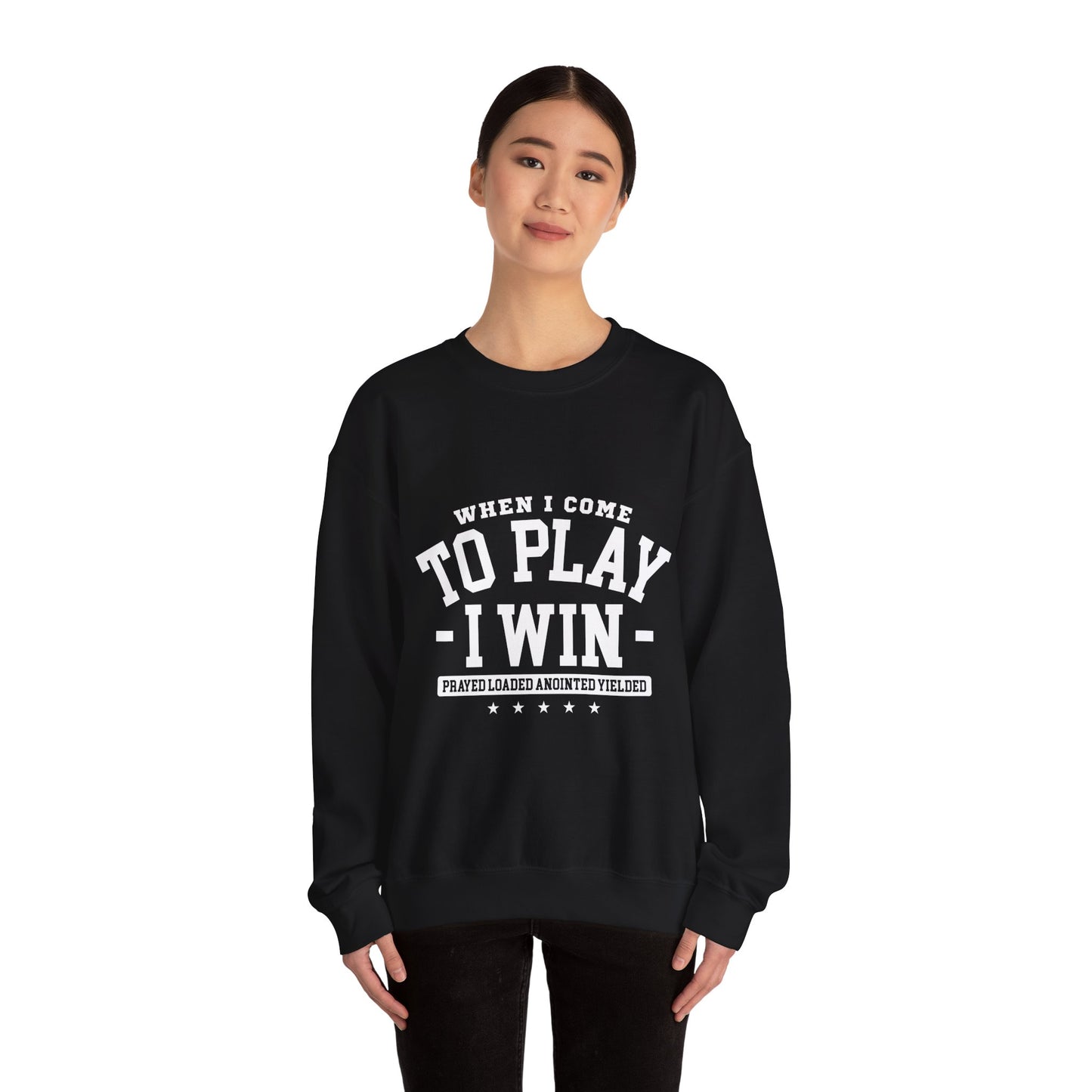 Play to Win Crewneck Sweatshirt, Motivational Gift for Gamers, Cozy Athleisure for Competitions, Casual Wear, Holiday Gift Idea